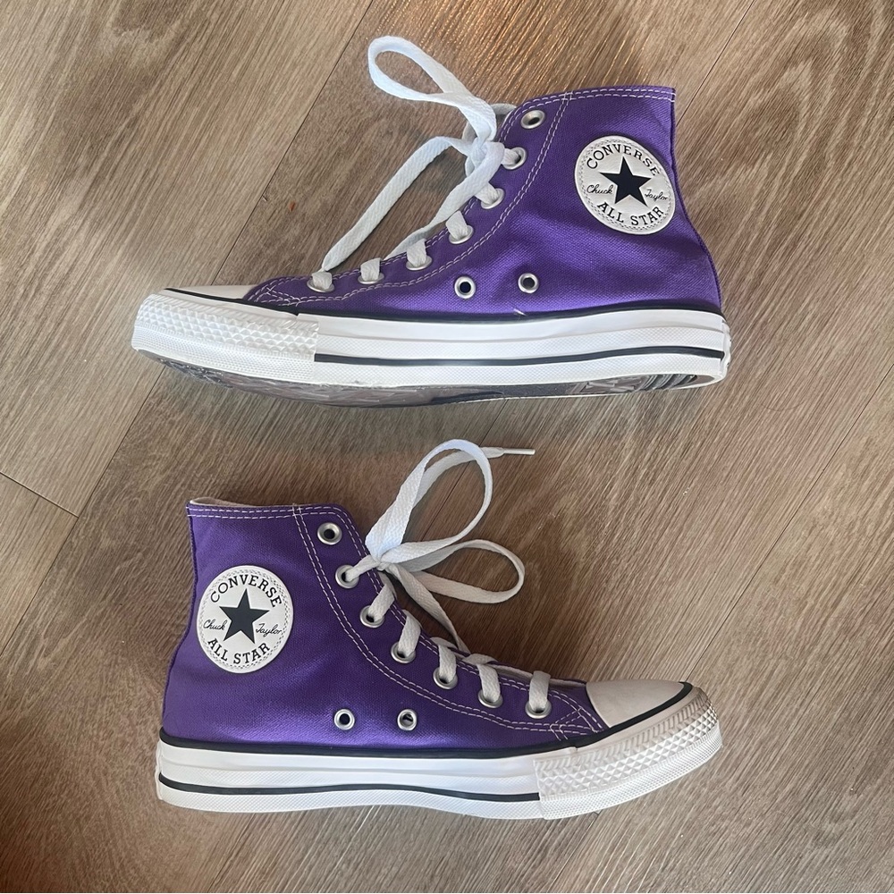 Converse Purple High Top Classic All Star Chuck Taylor Sneakers Women’s 6.5 - Picture 5 of 8